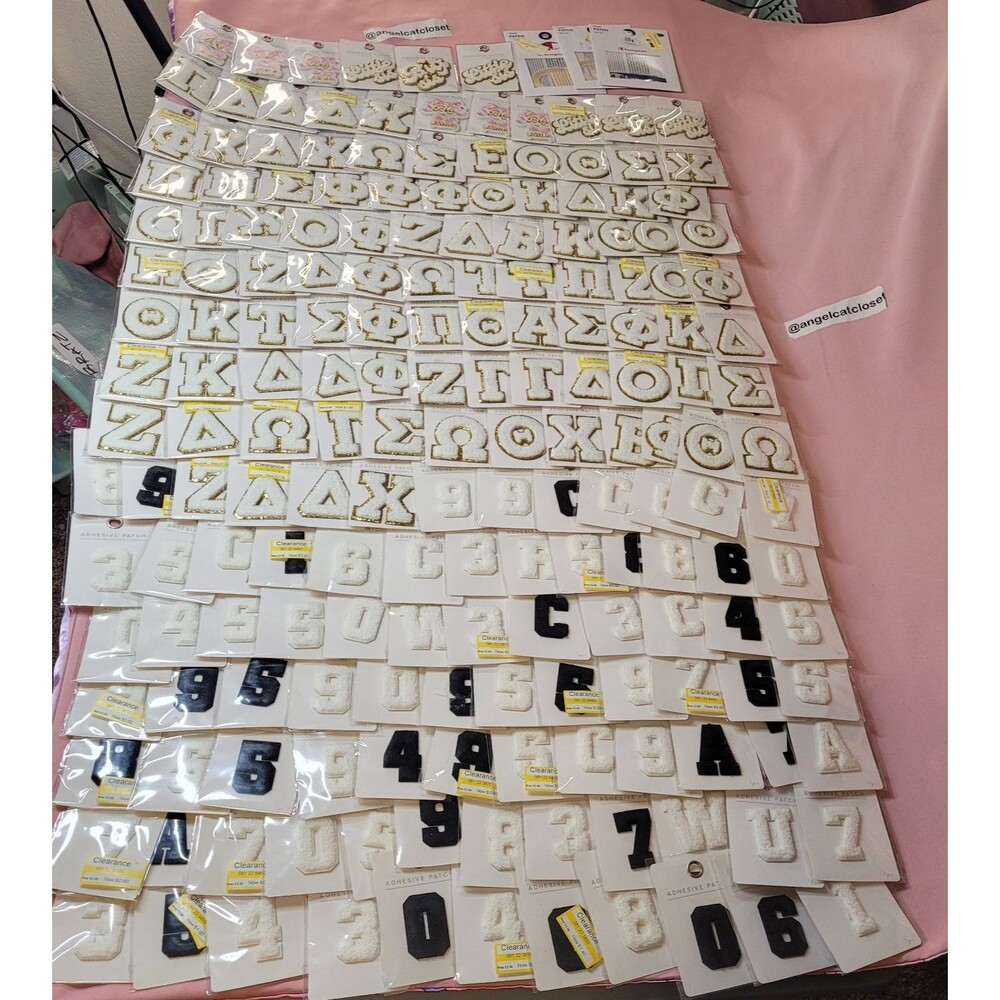 Art Supply Lot Sewing DIY Letter Patch 180 Adhesive 2" Greek Life Crafts School